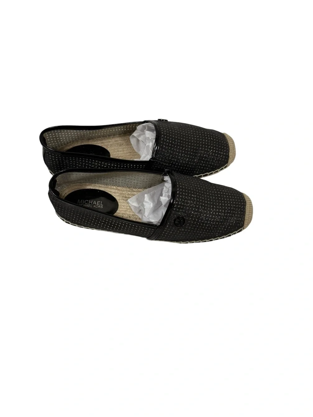 Michael Kors Kendrick Black Woven flat Espadrille Slip-Ons size 7 1/2